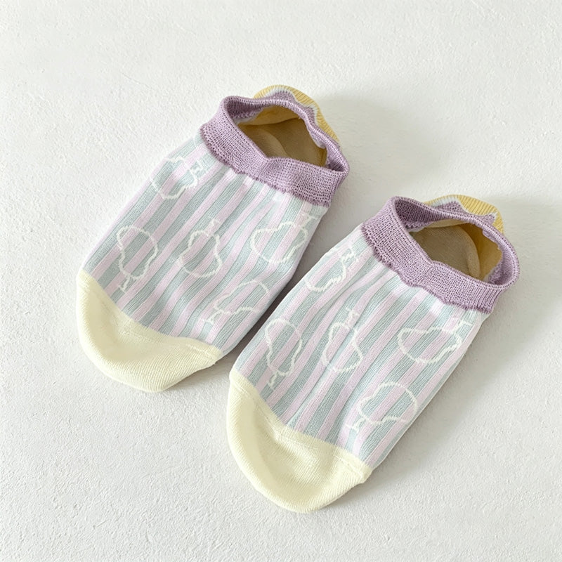 CouldNook Printed No-Show Socks-Low Cut Opening
