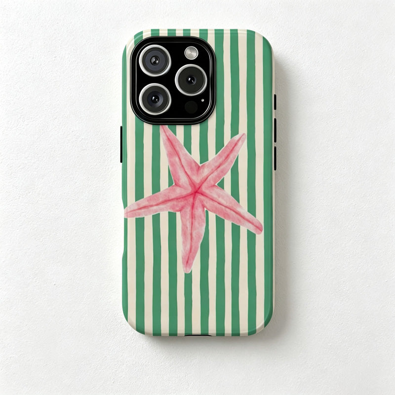 CouldNook iPhone 17 Series 2-in-1 Starfish Stripe Phone Case - Coastal Graphic Cover