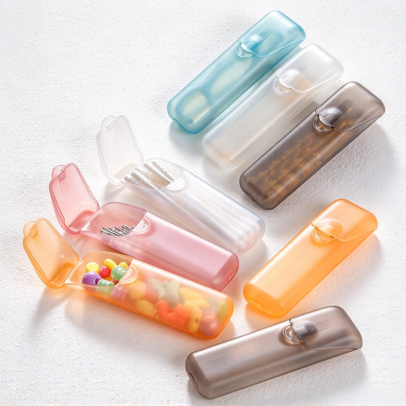 CouldNook Toothpick Storage Case - Translucent Body and Hinged Flip Lid