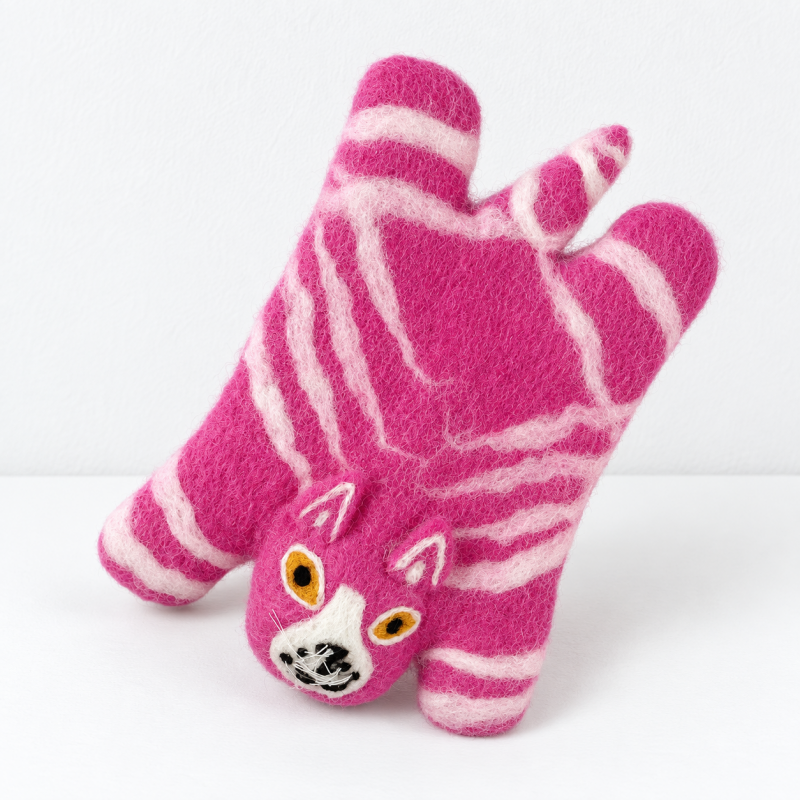 CouldNook Felted Animal Coaster - Sculpted Character Shapes Accent