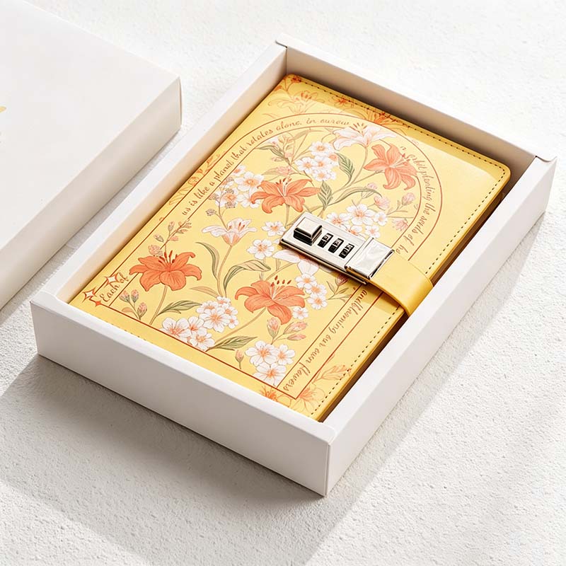CouldNook A5 Floral Locking Journal - Gift Box Presentation