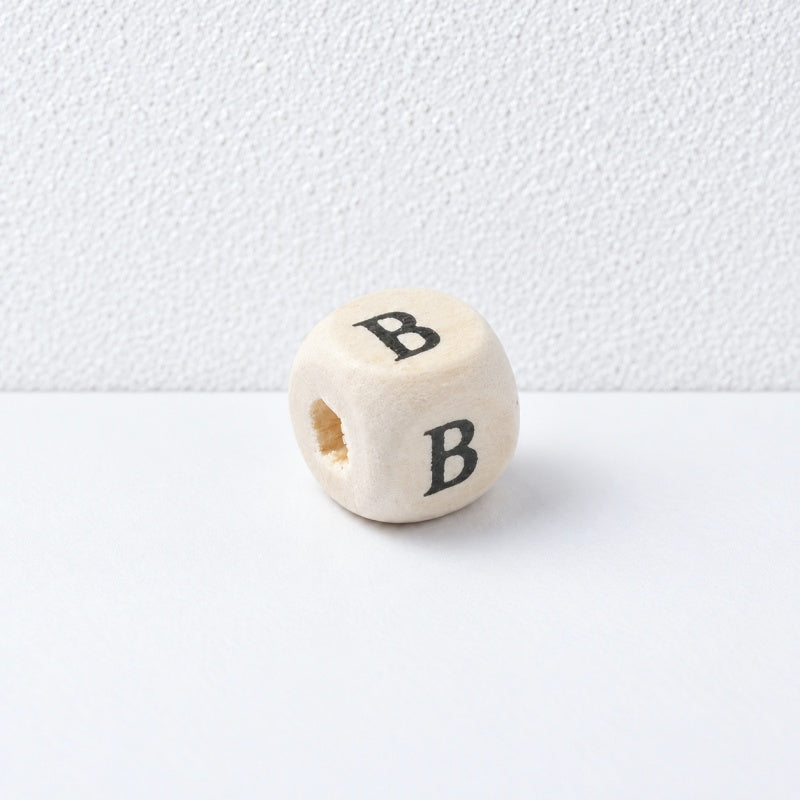 CouldNook Wood Alphabet Beads - Rounded Cubes and Letter Faces