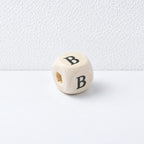 CouldNook Wood Alphabet Beads - Rounded Cubes and Letter Faces