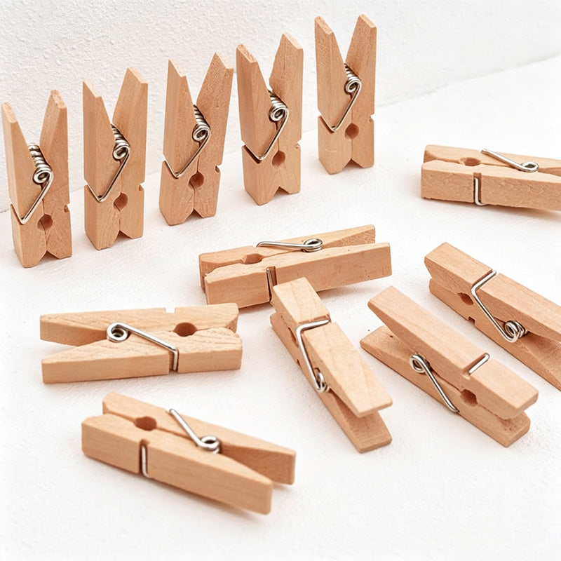 CouldNook Wooden Utility Clips - Eight Natural Sizes Collection