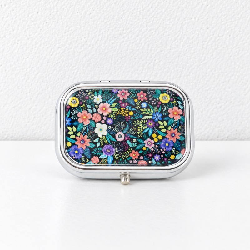 CouldNook Mirror Pill Box - Divided Interior And Rounded Rectangular Lid