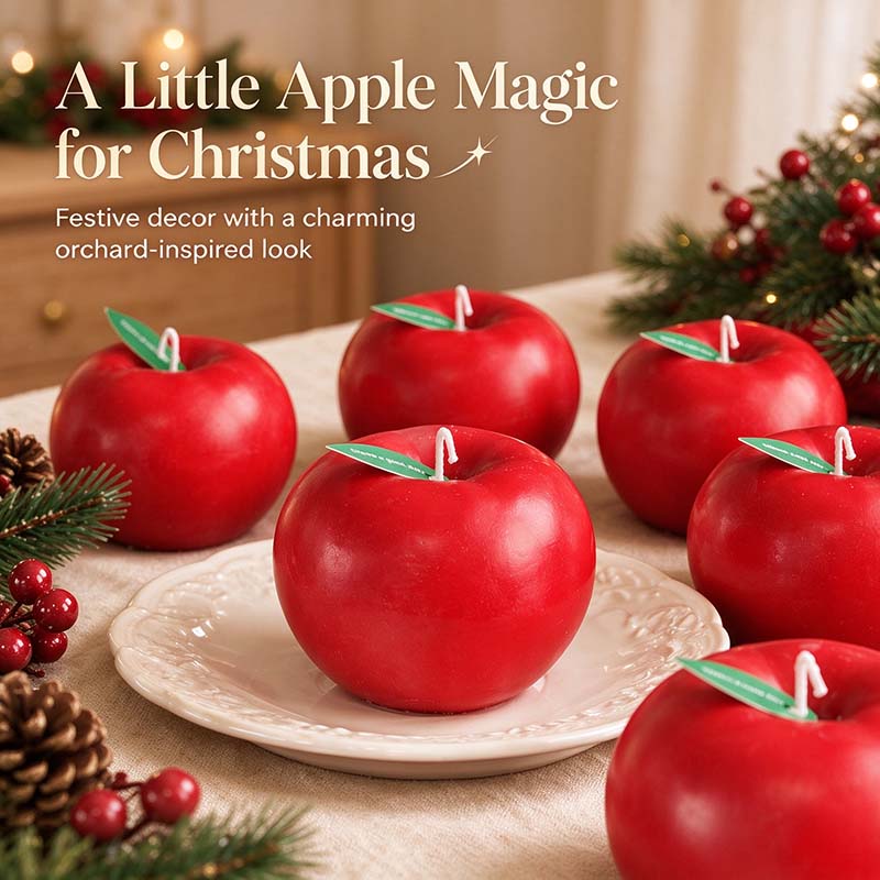 CouldNook Apple Scented Candle - Red Fruit Holiday Accent