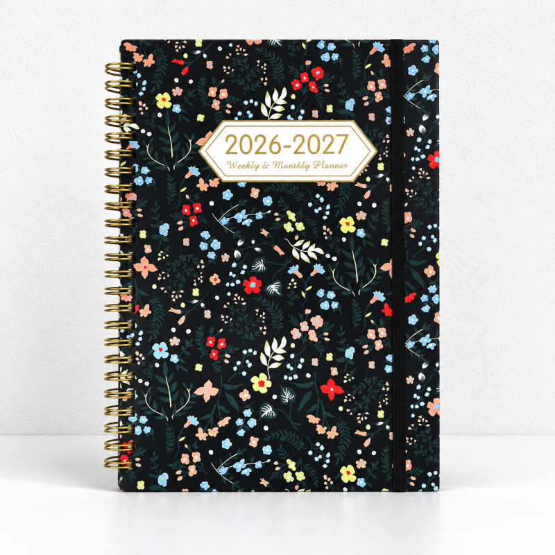 CouldNook Spiral Planner - Floral 2026 2027 Calendar Accent