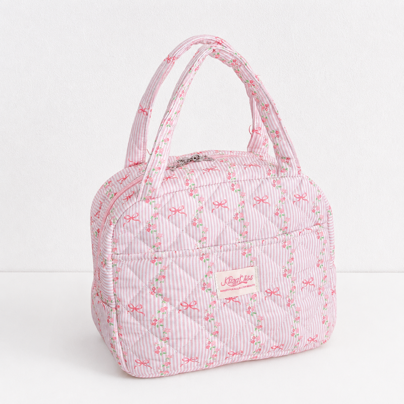 CouldNook Quilted Lunch Bag - Floral Prints and Top Handles