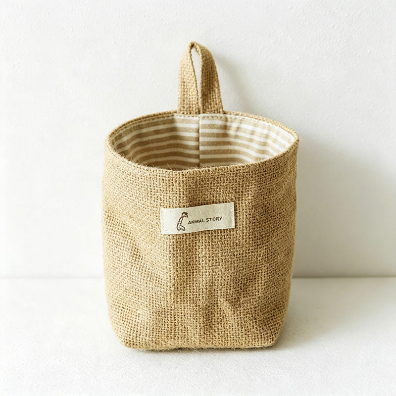 CloudNook Cotton Linen Hanging Storage Bag‑Wall Mount Organizer