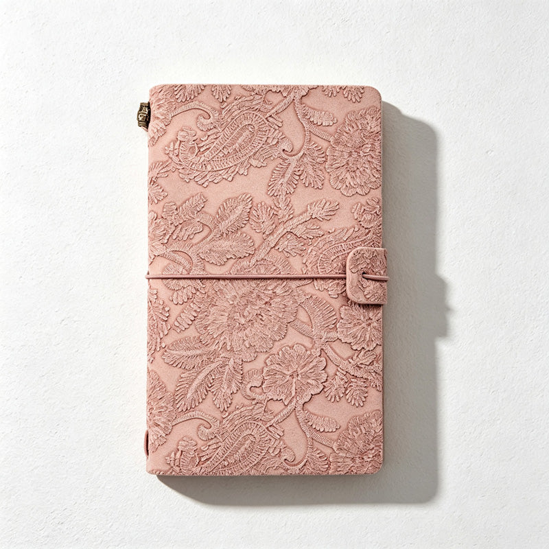 CloudNook 3-in-1 Embossed Floral A6 Notebook‑Refillable Vintage Journal