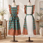 CouldNook Floral Kitchen Apron - Ruffled Edge Detail Kitchen Wear