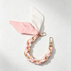 CouldNook Floral Scarf Phone Wrist Strap - Rose Braided Chain