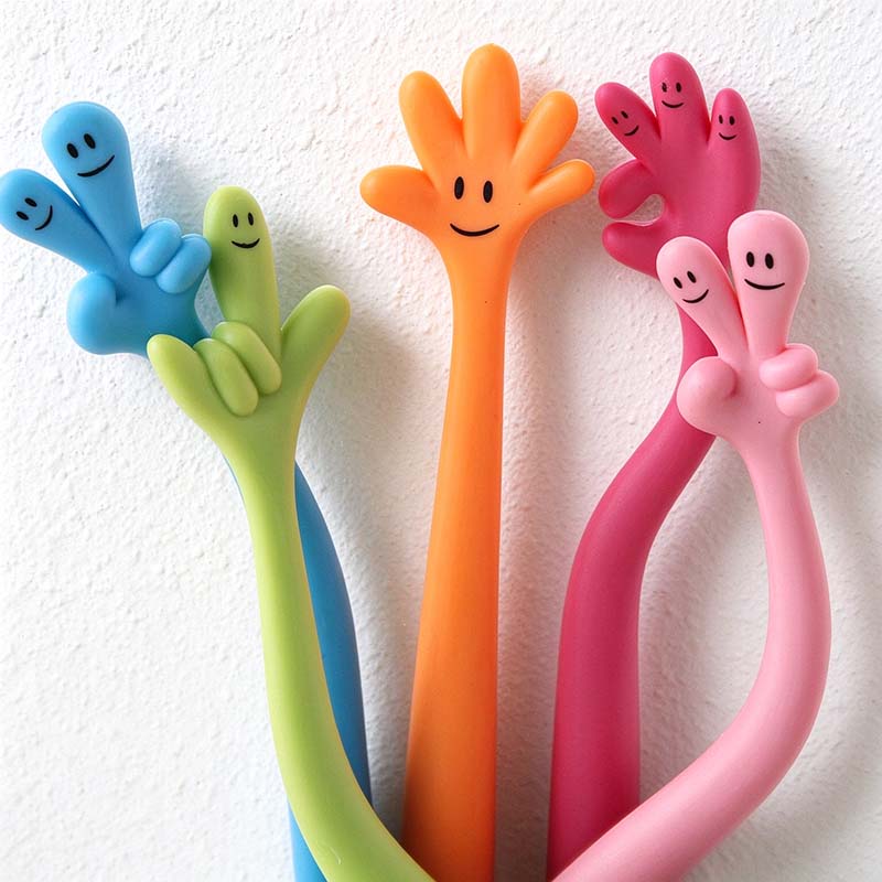 CouldNook Hand Gesture Ballpoint Pen - Flexible Barrel And Smiling Topper