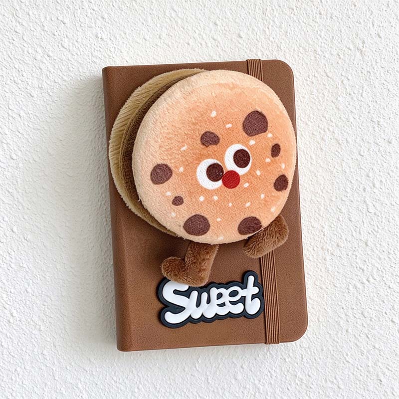 CouldNook Plush Food Notebook - Raised Character And Elastic Closure