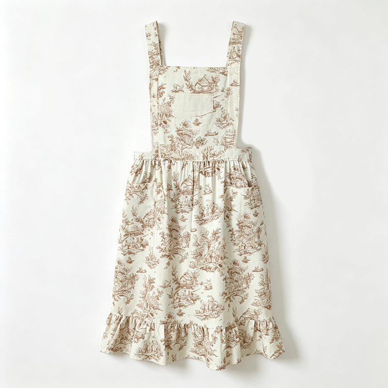 CouldNook Floral Dress Apron - Soft Gathered Room Accent