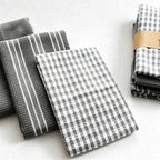 CouldNook Cotton Kitchen Towel Set - Checks Stripes and Solid