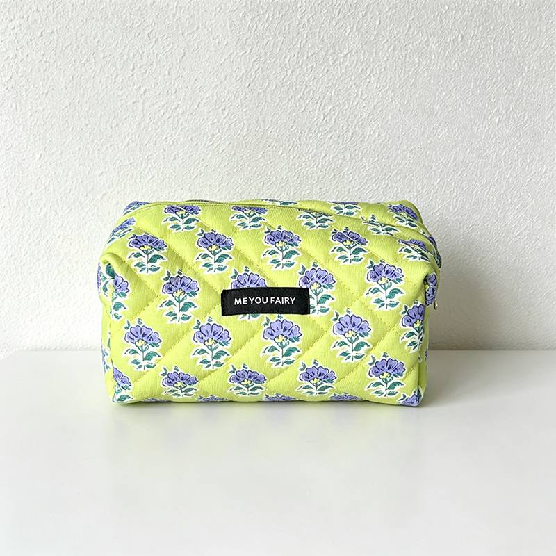 CouldNook Quilted Floral Print Cosmetic Bag - Vanity Storage Accent
