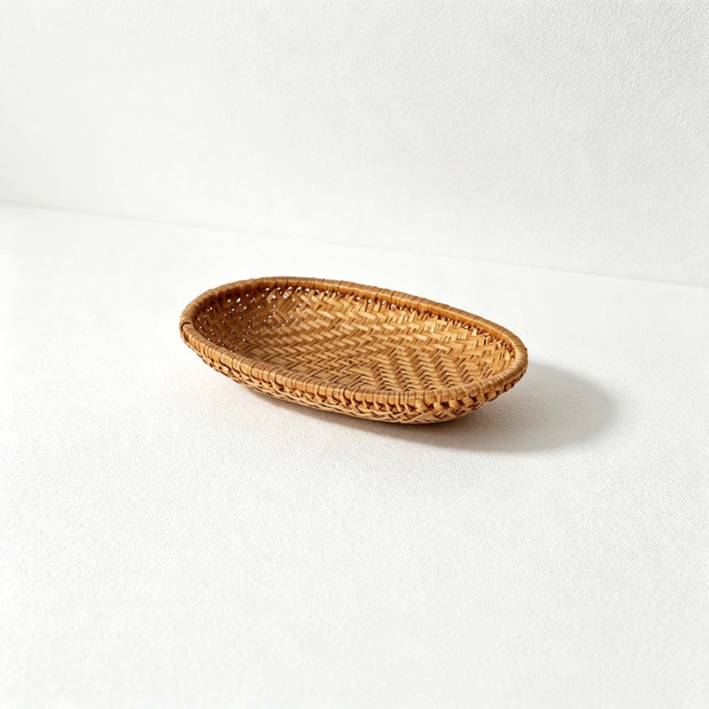 CloudNook Woven PVC Tray‑Oval Snack Storage Basket