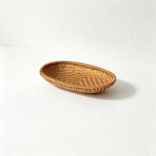 CloudNook Woven PVC Tray‑Oval Snack Storage Basket