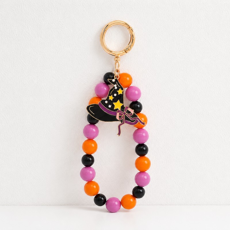 CouldNook Halloween Beaded Keychain - Colorful Loops and Character Pendants