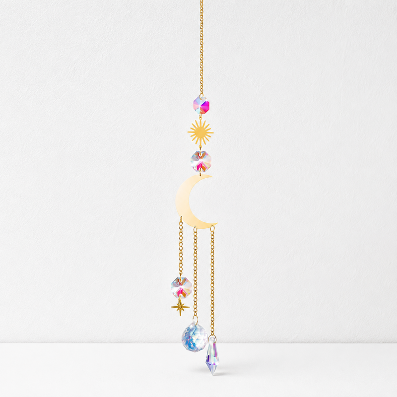 CouldNook Celestial Suncatcher Ornament - Sun Moon and Star Designs