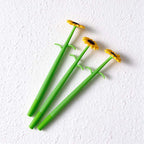 CouldNook Flower Gel Pen - Leafy Stem Barrel And Yellow Petals
