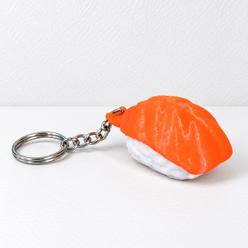 CouldNook Sushi Clicker Keychain - Textured Toppings and Miniature Rice Shapes