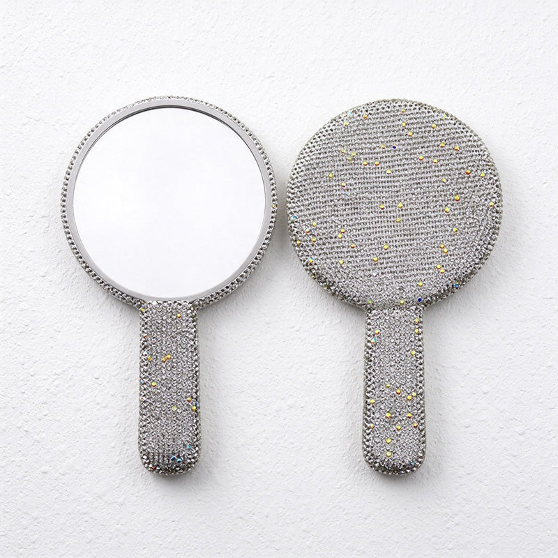 Hand Mirror in Rhinestone and Plain White Designs