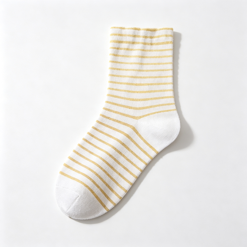 CouldNook Cozy Cotton Striped Sleep Socks - Bedtime Footwear Accent