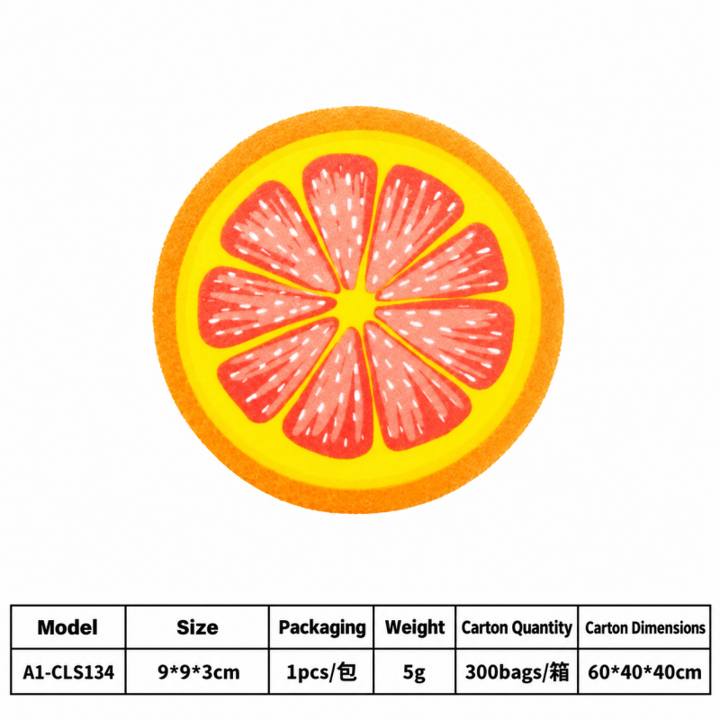Fruit Slice Dishwashing Sponges with Round Printed Faces