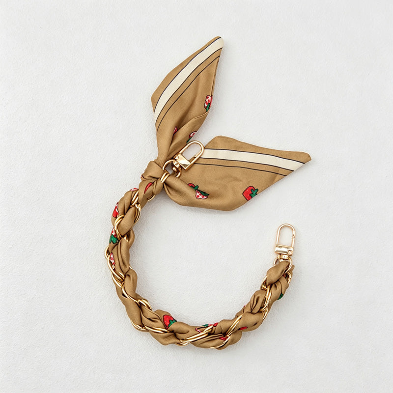 CouldNook Scarf Woven Phone Wrist Strap - Leaf Pattern Accent