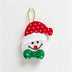 Snowman Green Sequin Bow Ornament