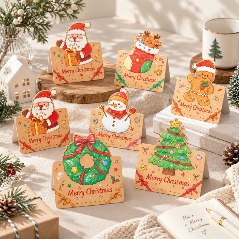 CouldNook Kraft Christmas Greeting Card - Illustrated Character Tops