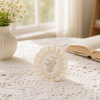 CouldNook Lily of the Valley Embroidered Lace Doily- Soft Dining Accent