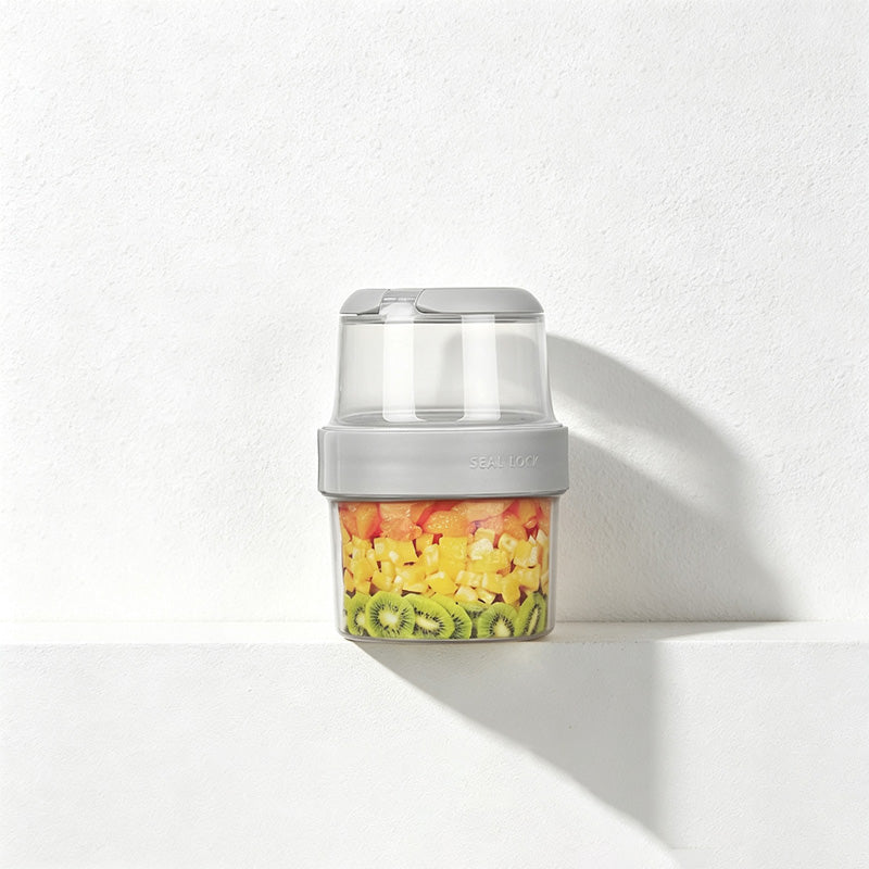 CouldNook Salad Cup - Separate Stacked Compartments and Clear Upper Container