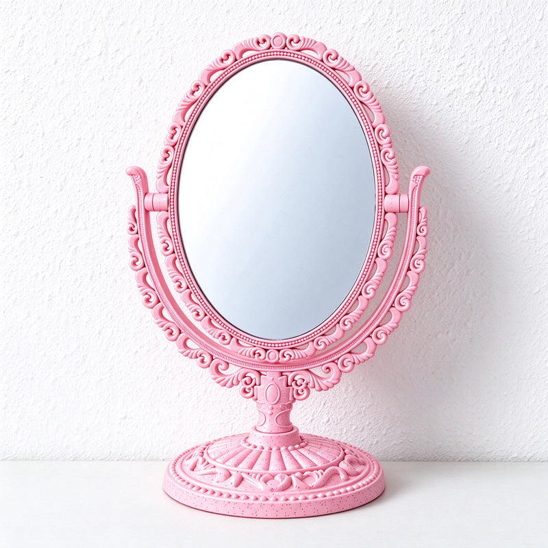 Ornate Tabletop Vanity Mirror with Pivoting Double-Sided Face