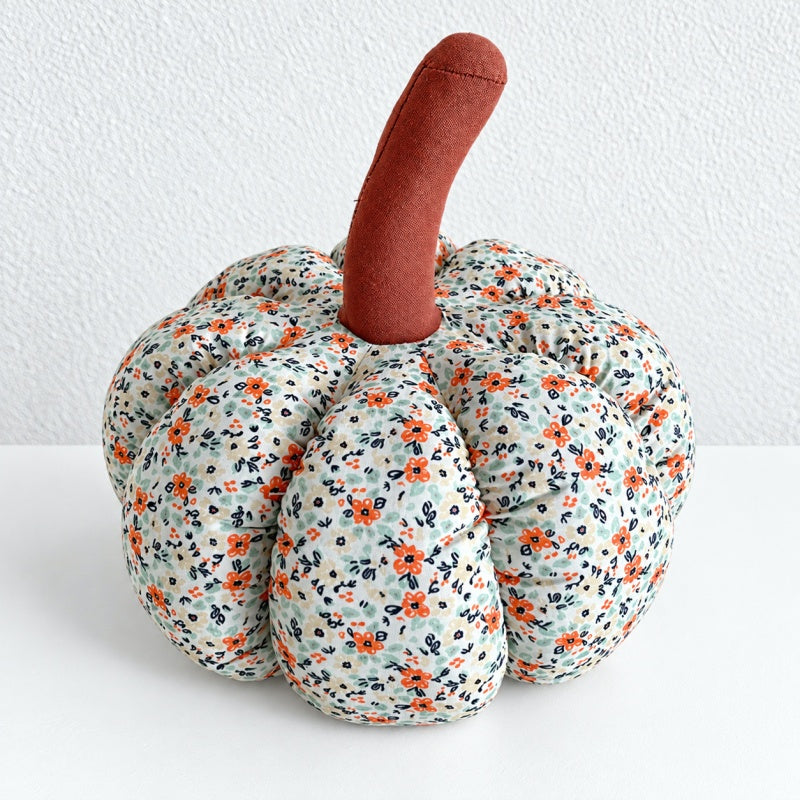 CouldNook Fabric Pumpkin Cushion - Segmented Shape and Tall Stalk