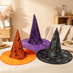 CloudNook Printed Witch Hat‑Halloween Cosplay Party Hat