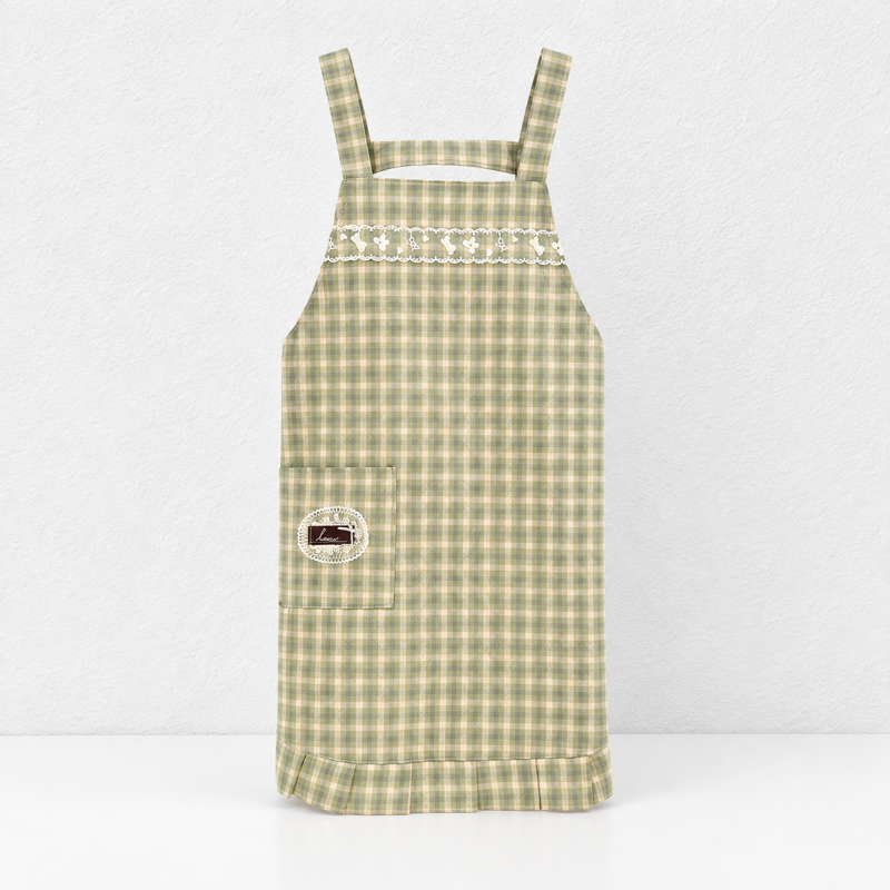 CouldNook Gingham Cross-Back Apron - Four Ruffled Colors Collection