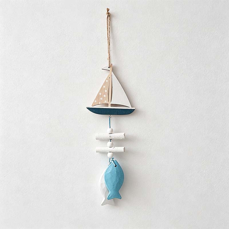 CouldNook Nautical Wood Wall Hanging - Fish Shell Sailboat Designs