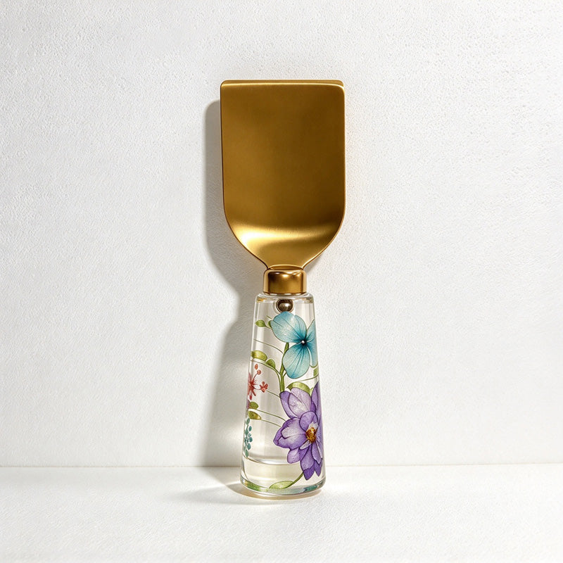 CouldNook Floral Cheese Serving Utensils - Clear Resin Handles and Shaped Heads