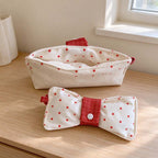 CouldNook Bow Glasses Pouch - Patterned Fabric And Center Snap Tab