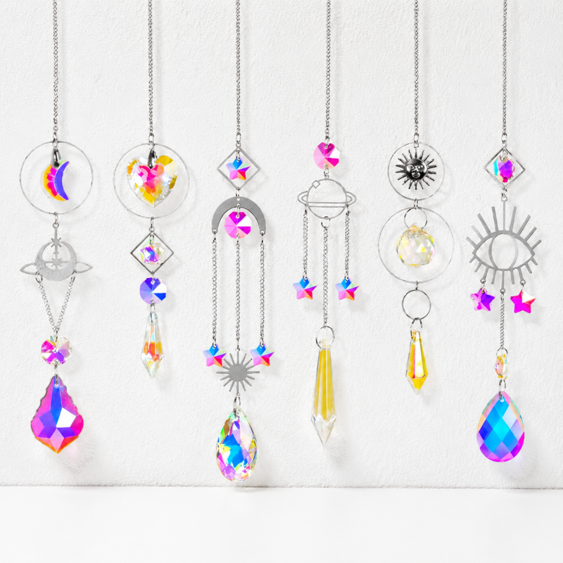 CouldNook Assorted Crystal Suncatcher - Varied Hanging Prism Designs