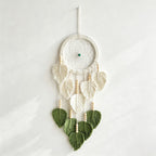 CouldNook Leaf Dreamcatcher - Botanical Green Woven Wall Hanging