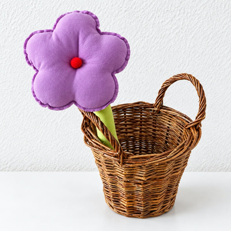 CouldNook Fabric Flower Decoration - Rounded Petals And Long Green Stem