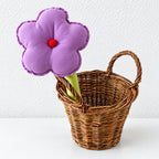 CouldNook Fabric Flower Decoration - Rounded Petals And Long Green Stem