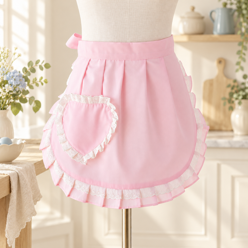 CouldNook Ruffled Kitchen Apron - Heart and Bow Styles