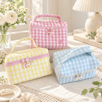CouldNook Gingham Makeup Case - Lift Up Lid