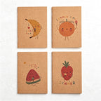 CouldNook Mini Notebook - Paper Covers and Assorted Cartoon Character Illustrations