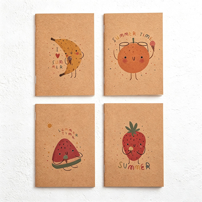 CouldNook Mini Notebook - Paper Covers and Assorted Cartoon Character Illustrations